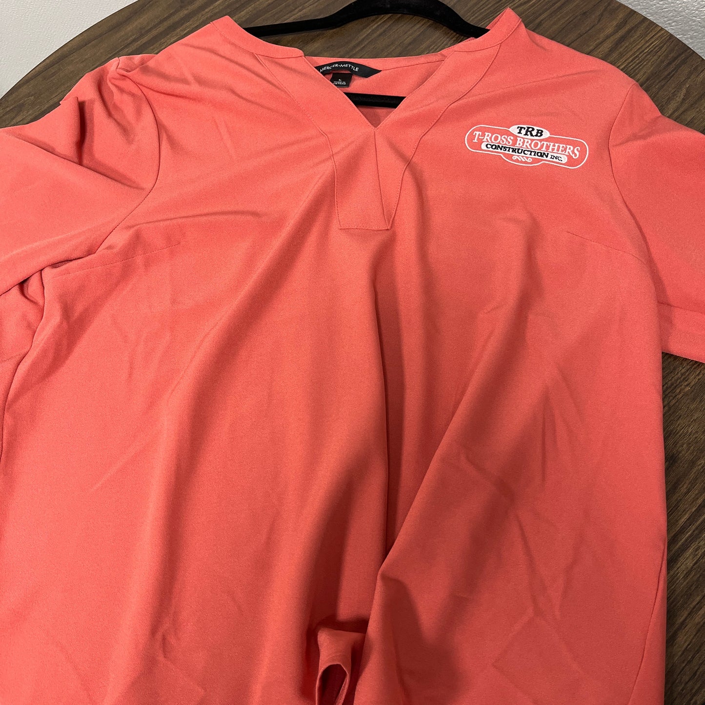 T-Ross Brothers Construction Women’s Performance V-Neck Top - Coral Pink