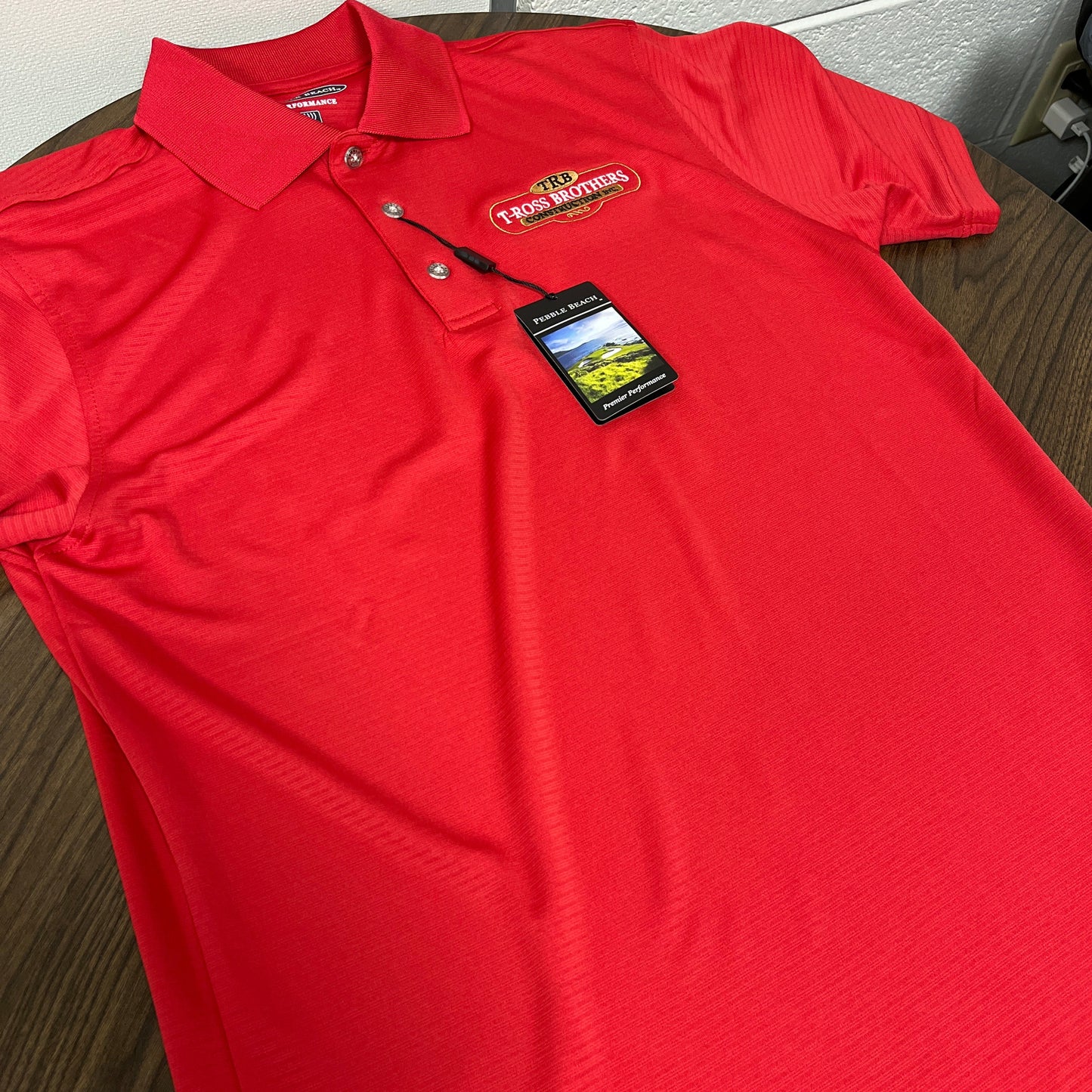 T-Ross Brothers Construction Performance Polo – Bright Red