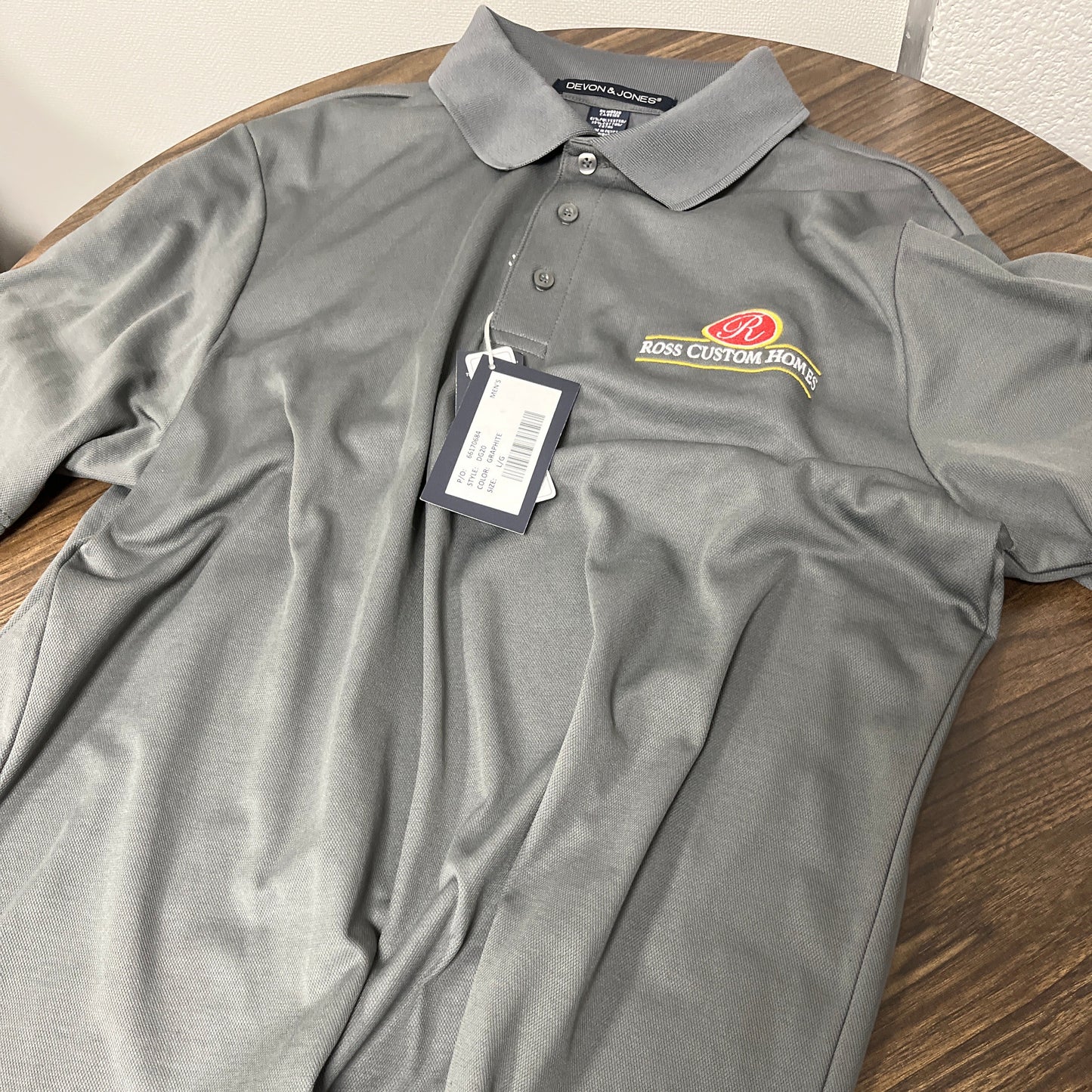 Ross Custom Homes Performance Polo - Gray