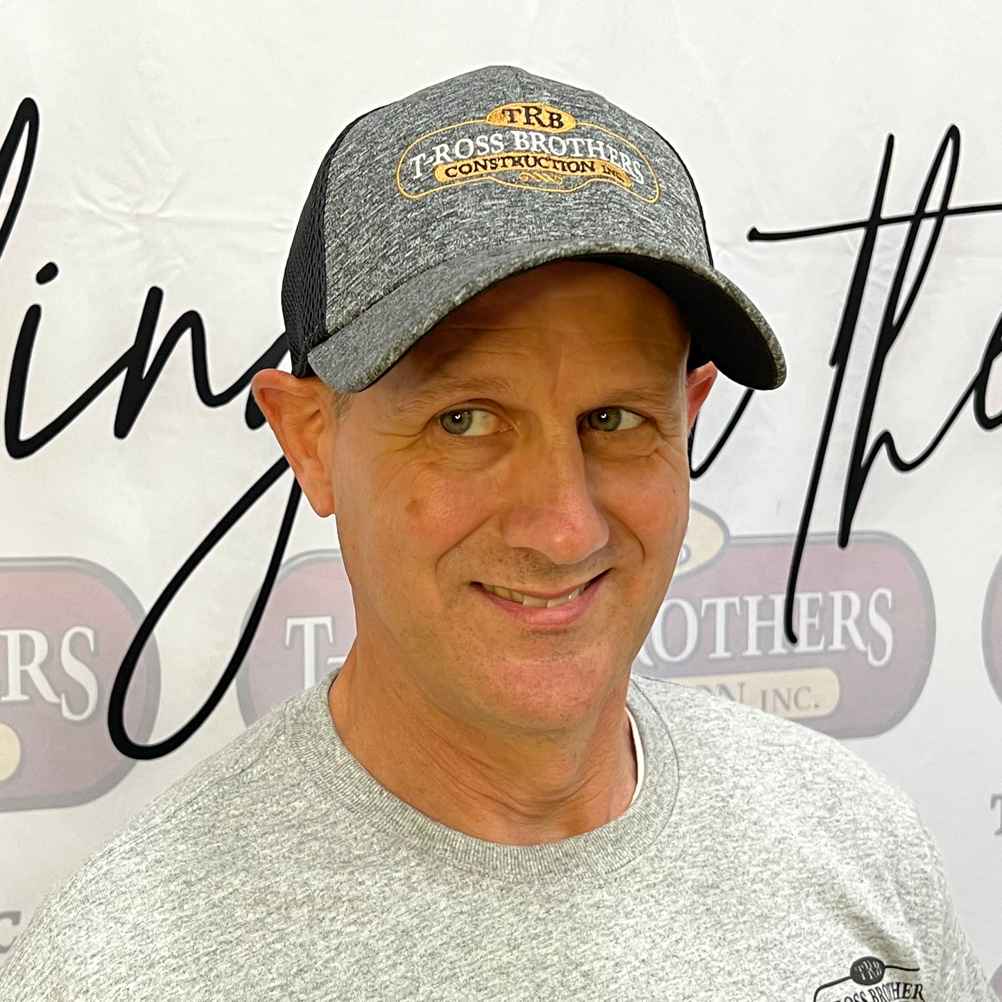 T-Ross Brothers Construction Black Shadow Mesh Ball Cap