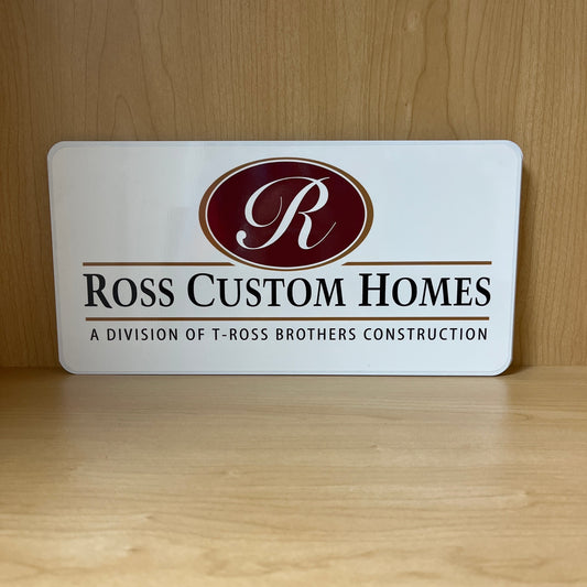 Ross Custom Homes Logo License Plate