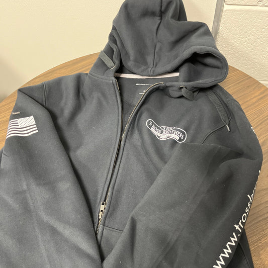 T-Ross Brothers Construction Blaxk Zip-Up Hoodie