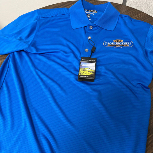 T-Ross Brothers Construction Performance Polo – Bright Royal Blue