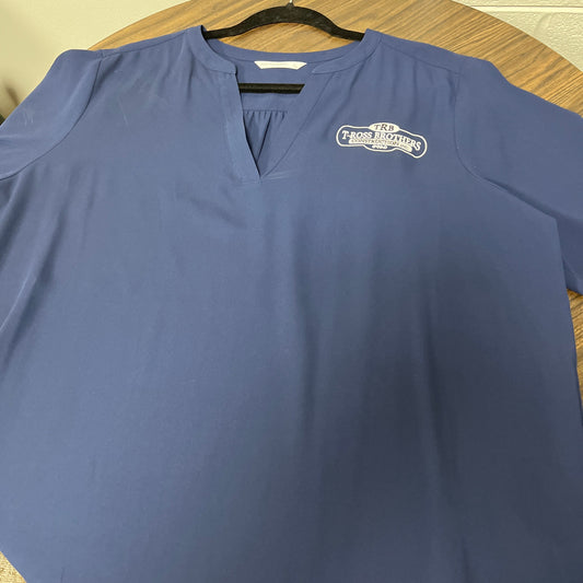 T-Ross Brothers Construction Women’s Performance V-Neck Top - Blue
