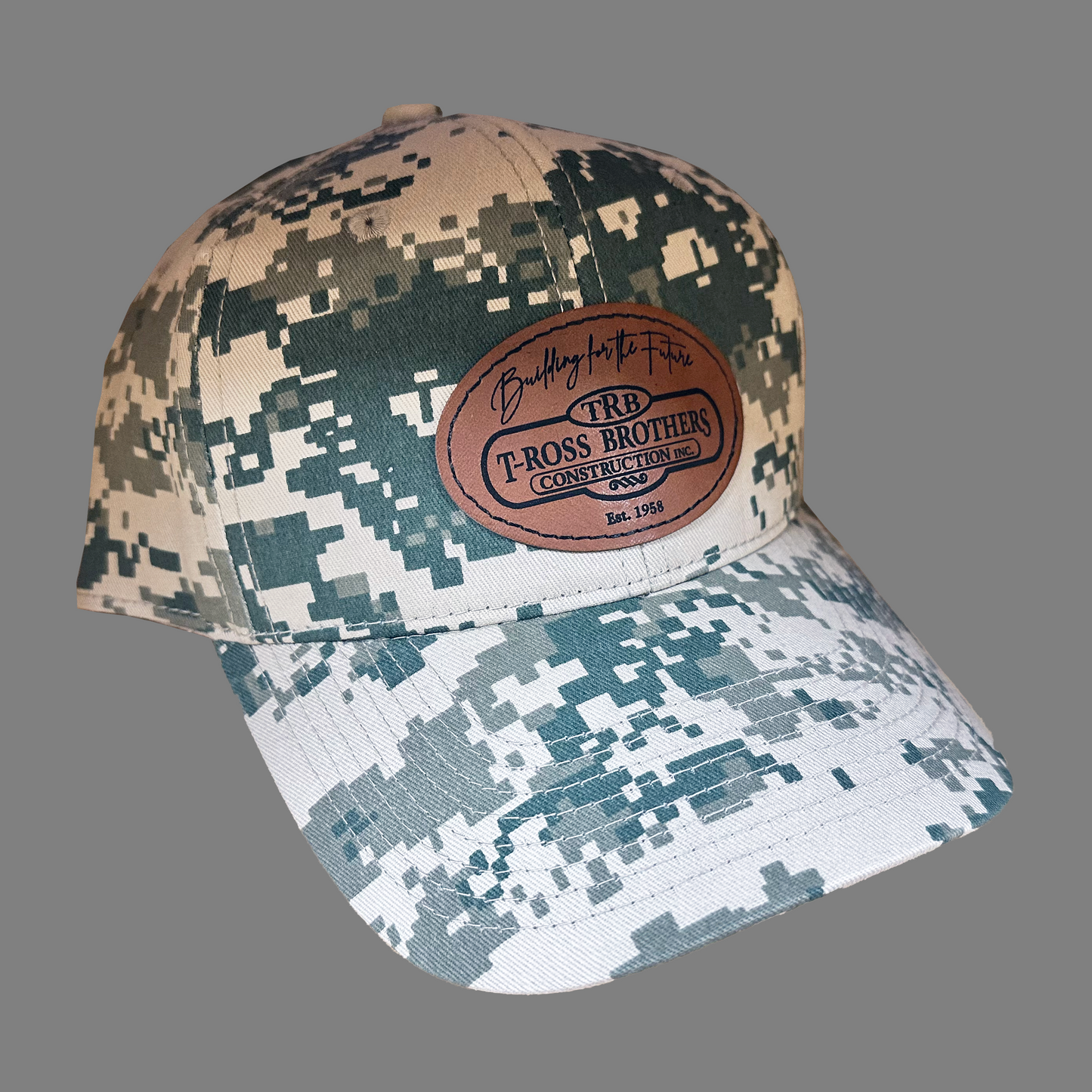 T-Ross Brothers Construction Digital Camo Hat – Tan