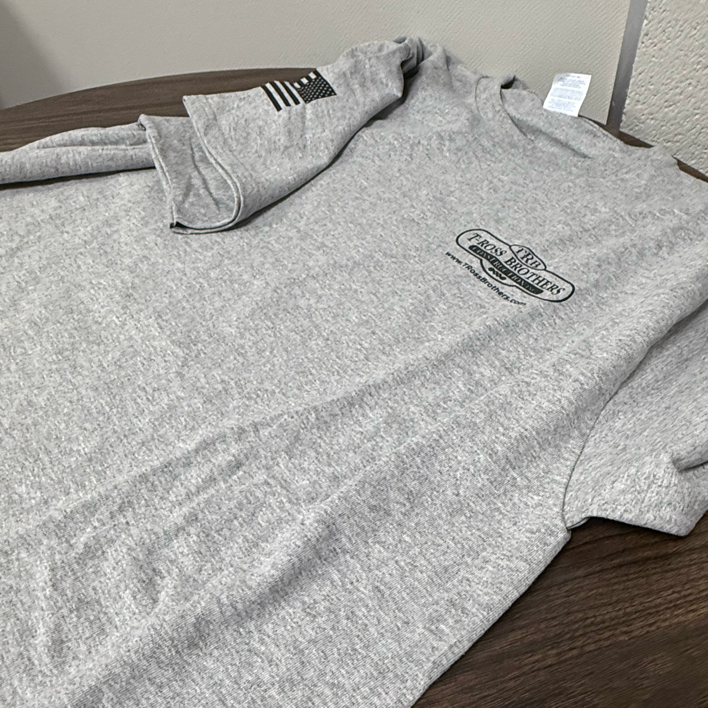 T-Ross Brothers Construction Classic Gray Tee (Black Logo)