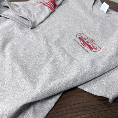 T-Ross Brothers Construction Classic Gray Tee (Red Logo)