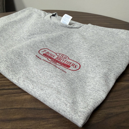 T-Ross Brothers Construction Classic Gray Tee (Red Logo)