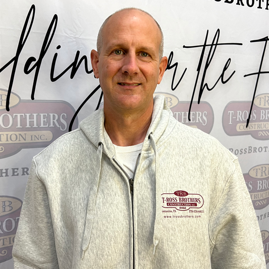 T-Ross Brothers Construction Heavyweight Zip-Up Hoodie - Red Logo