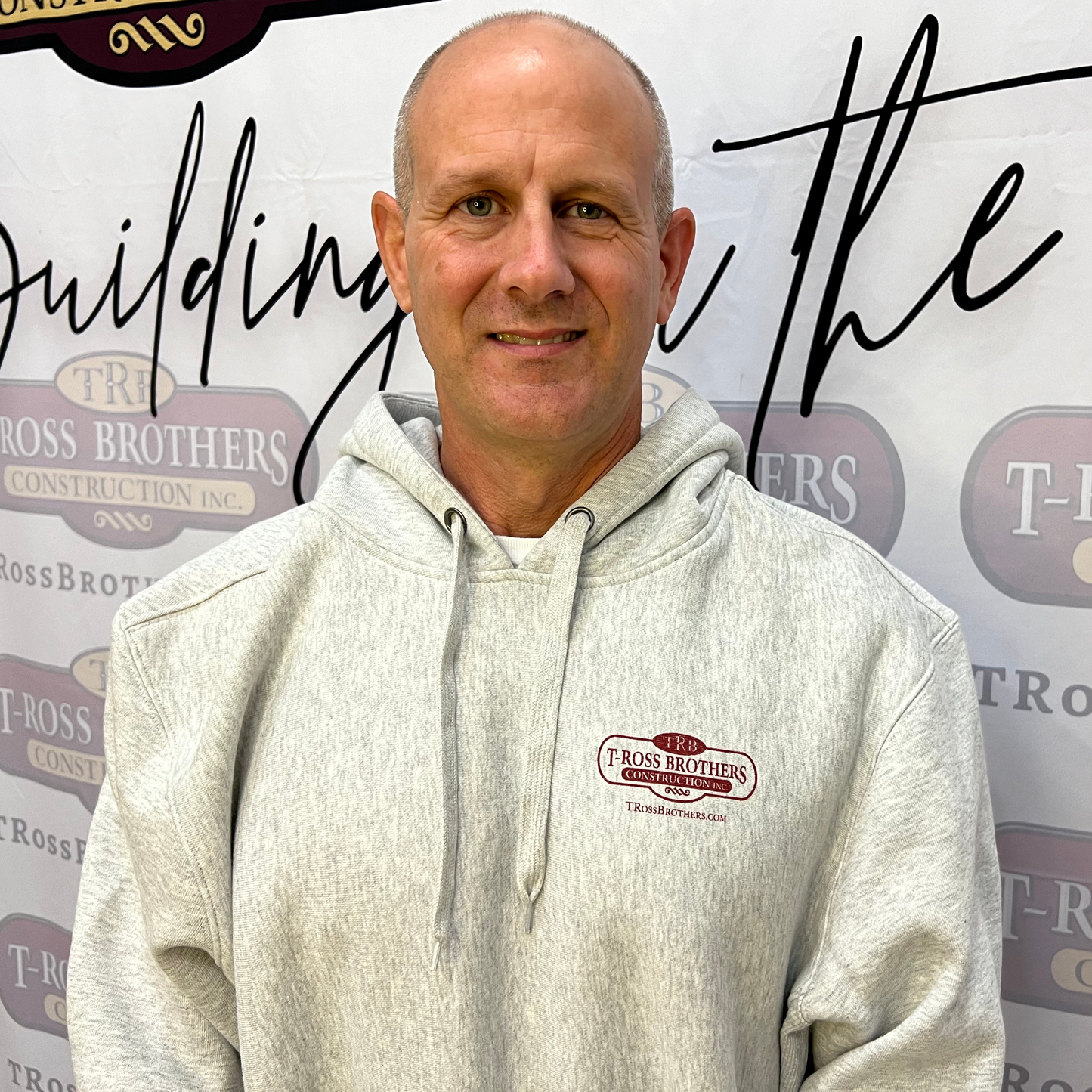 T-Ross Brothers Construction Heavyweight Fleece Hoodie - Red Logo
