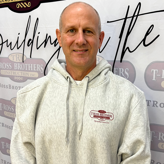 T-Ross Brothers Construction Heavyweight Fleece Hoodie - Red Logo