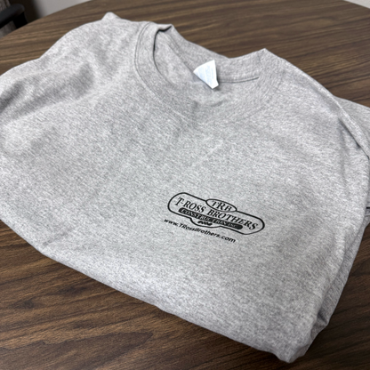 T-Ross Brothers Construction Classic Gray Long Sleeve Shirt (Black Logo)