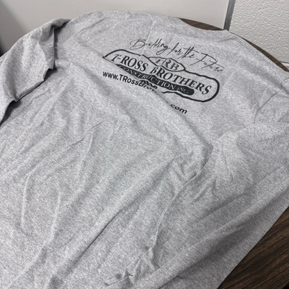 T-Ross Brothers Construction Classic Gray Long Sleeve Shirt (Black Logo)