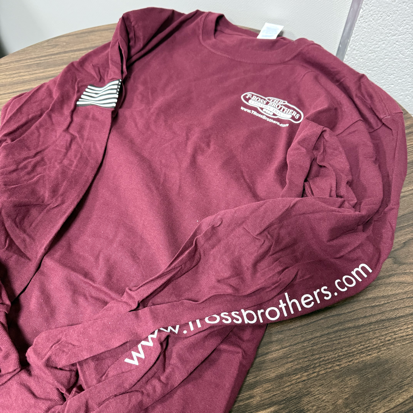 T-Ross Brothers Construction Classic Red Long Sleeve Shirt