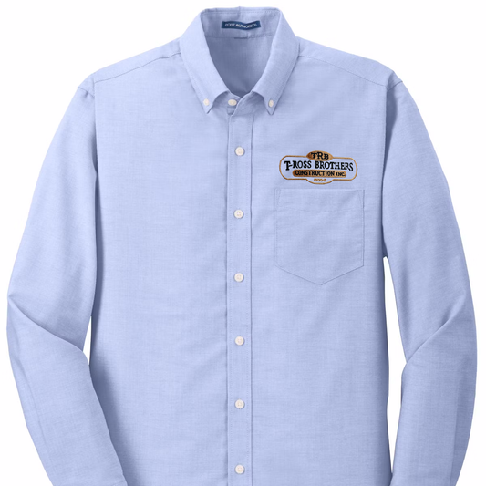 T-Ross Brothers Construction SuperPro™ Oxford Button-Down Shirt - Oxford Blue