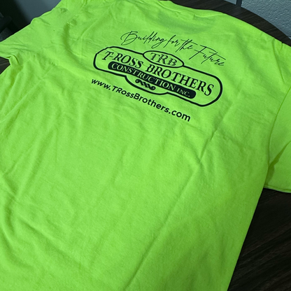 T-Ross Brothers Construction Classic Safety Green (Yellow) Tee