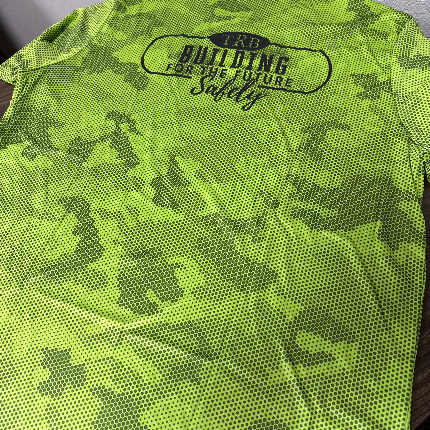 T-Ross Brothers Construction CamoHex Performance Tee (Lime Shock)